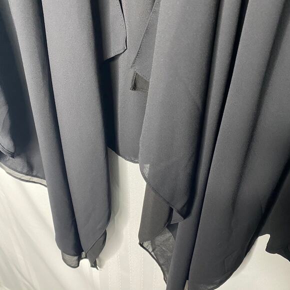 Lane Bryant Ruched Long Sleeve Open Front Draped Waterfall Cardigan Black 14/16 - Picture 6 of 8